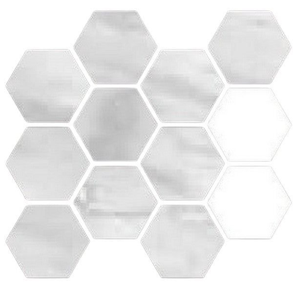 Happy Floors Bardiglio 12" x 14" Natural Porcelain Hexagon Mosaic