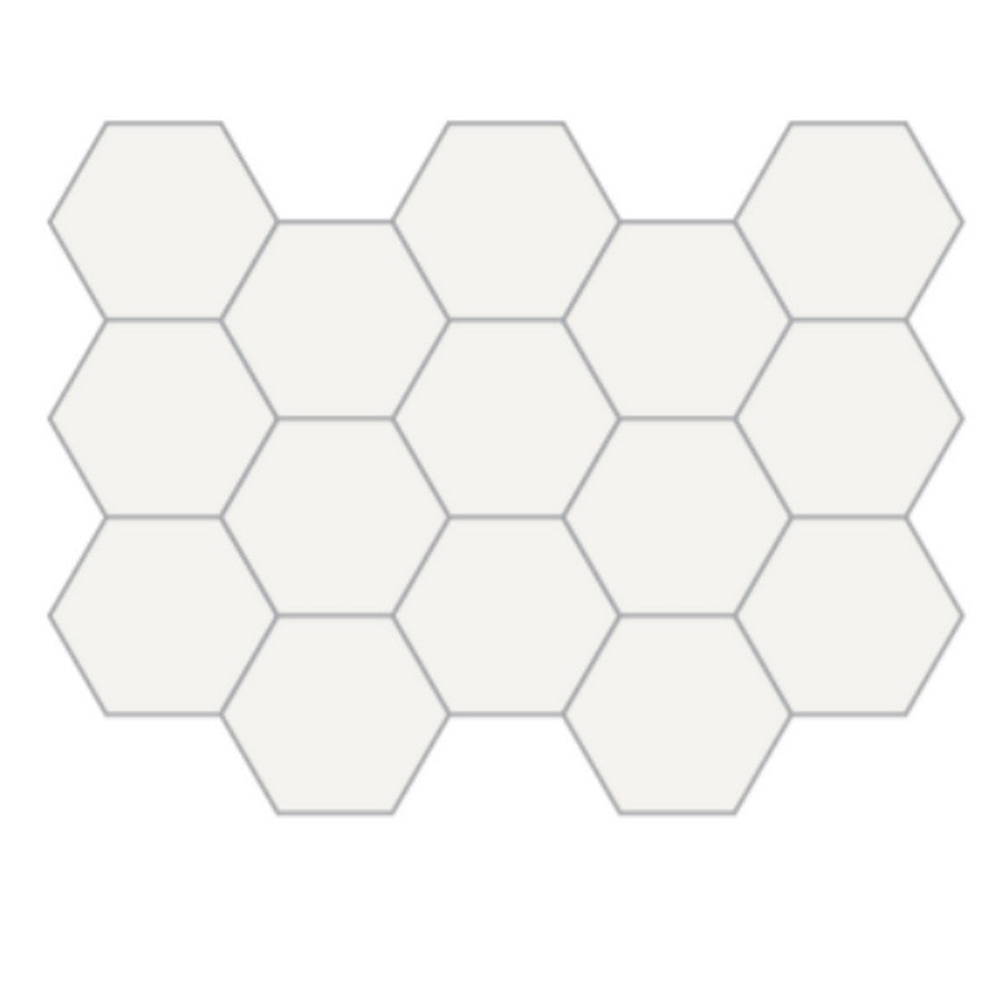 Happy Floors Blanco 11" x 13" Polished Porcelain 2" Hexagon Mosaic