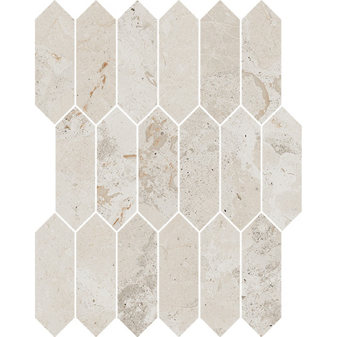 Happy Floors Eva 11.5" x 11" Natural Porcelain Picket Mosaic
