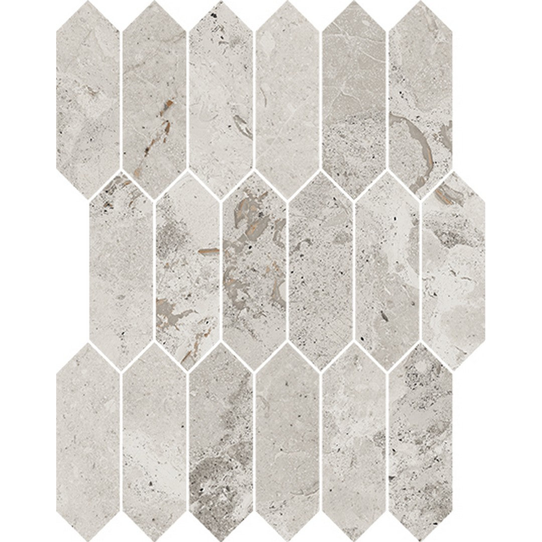 Happy Floors Eva 11.5" x 11" Natural Porcelain Picket Mosaic