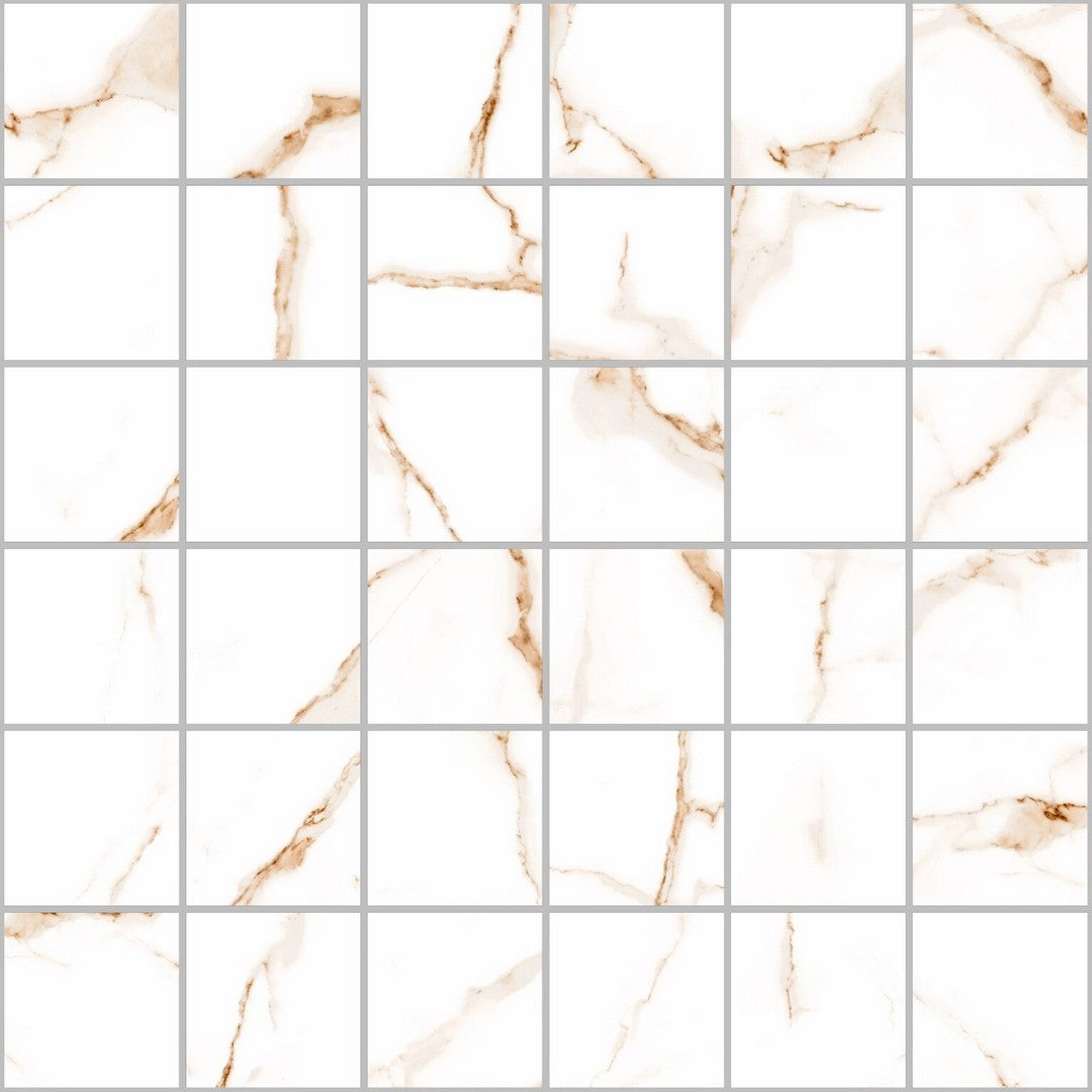 Happy Floors Alsacia 2.0 - 12" x 12" Natural Porcelain 2" Mosaic