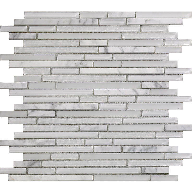 Happy Floors Sobe 11.8" x 11.8" Sticks Glass & Stone Mosaic