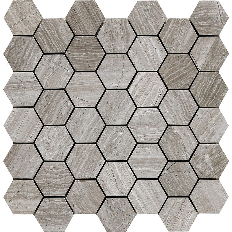 Happy Floors Natural Stone 12" x 11.7" Hexagon Mosaic