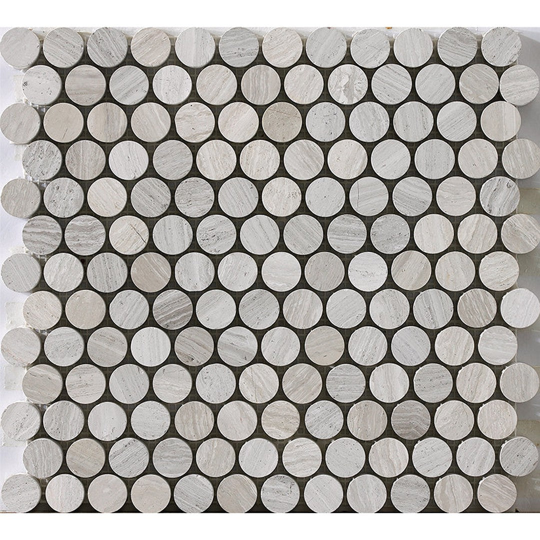 Happy Floors Natural Stone 12.2" x 12.4" Penny Round Mosaic