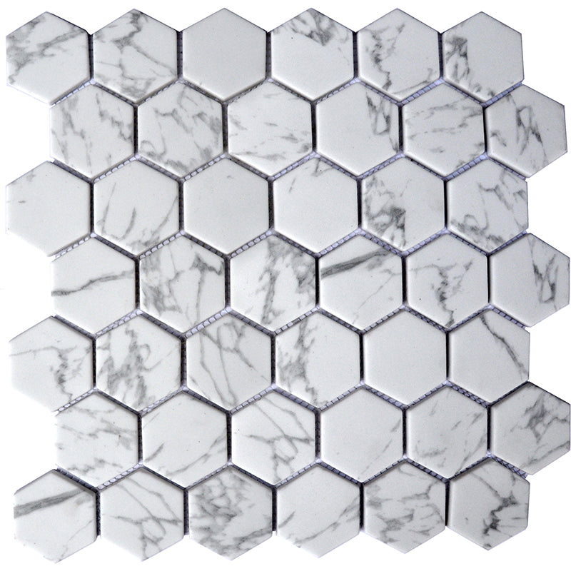 Happy Floors Endura 12" x 12" Hexagon Recycled Glass Mosaic