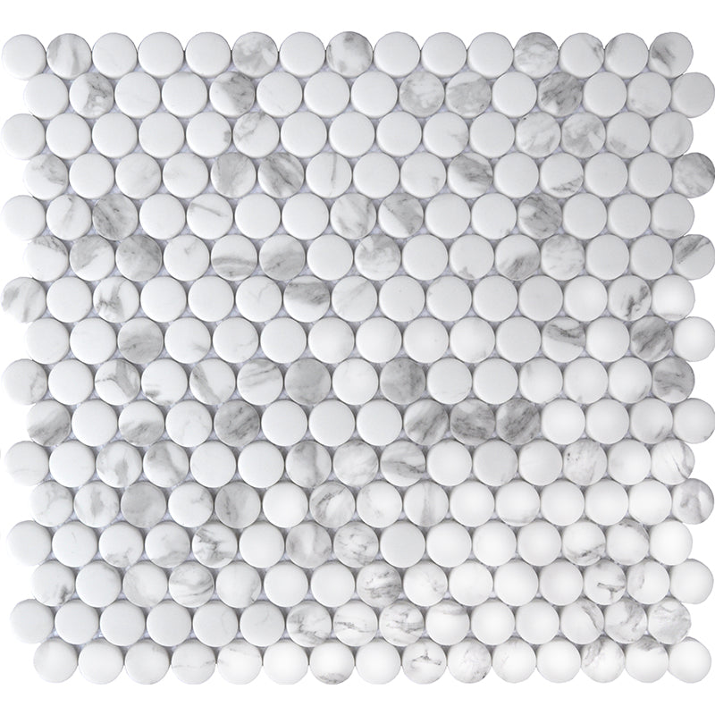 Happy Floors Endura 11.5" x 12.5" Penny Round Recycled Glass Mosaic