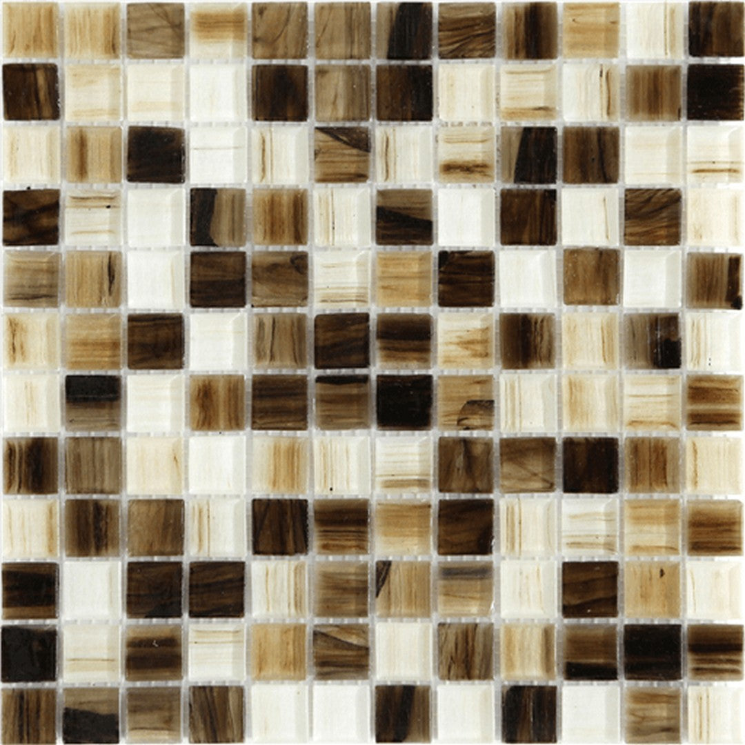 Happy Floors Tortuga 11.8" x 11.8" Glass & Stone 1" Mosaic