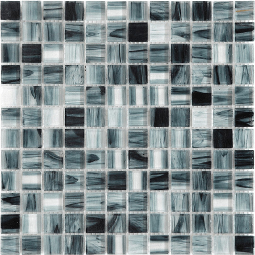 Happy Floors Tortuga 11.8" x 11.8" Glass & Stone 1" Mosaic