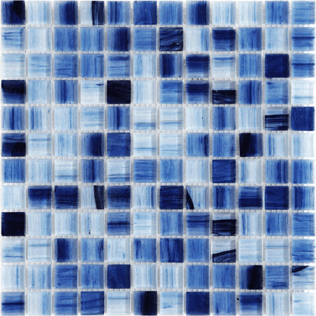 Happy Floors Tortuga 11.8" x 11.8" Glass & Stone 1" Mosaic