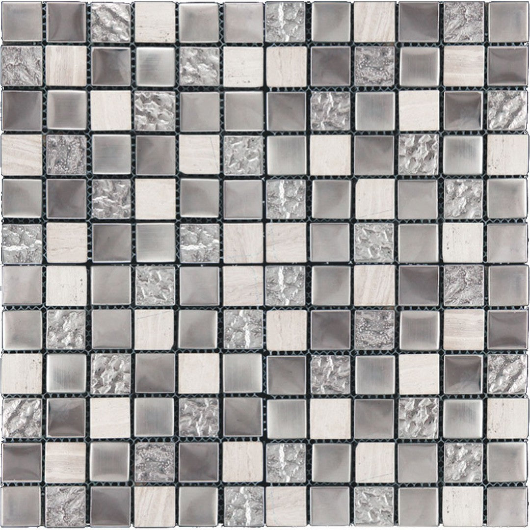 MiR Crystal Springs 11.7" x 11.7" Glossy Glass & Stone 1" Mosaic