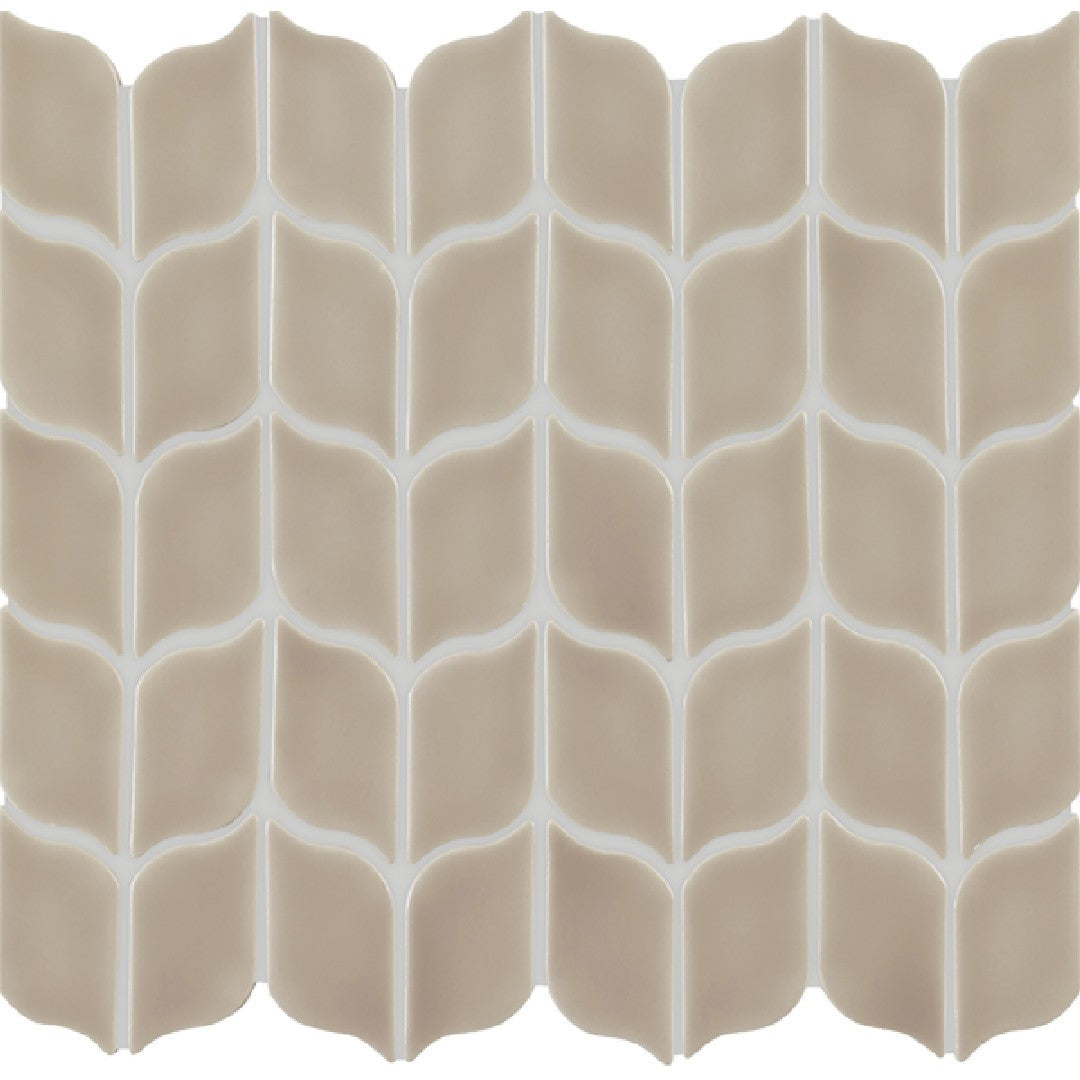 Crossville Handwritten 12" x 12" Gloss Ceramic Leaf Mosaic