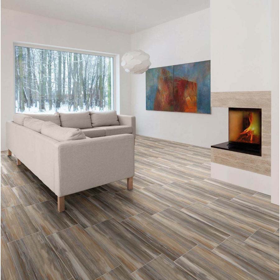 Happy Floors Paint Stone 12" x 24" Pressed Natural Porcelain Tile