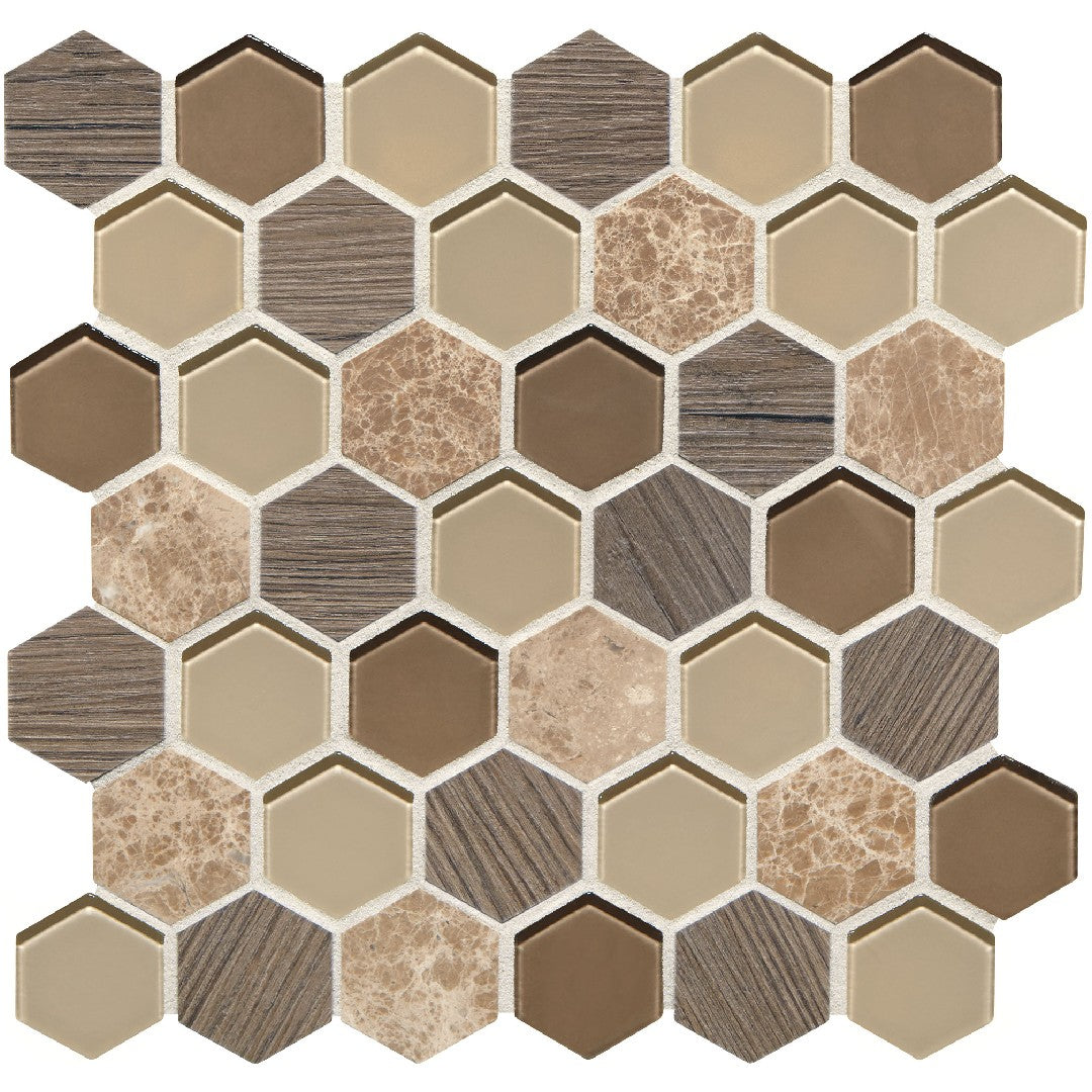 Daltile Idyllic Blend 11" x 11" Hexagon Mosaic
