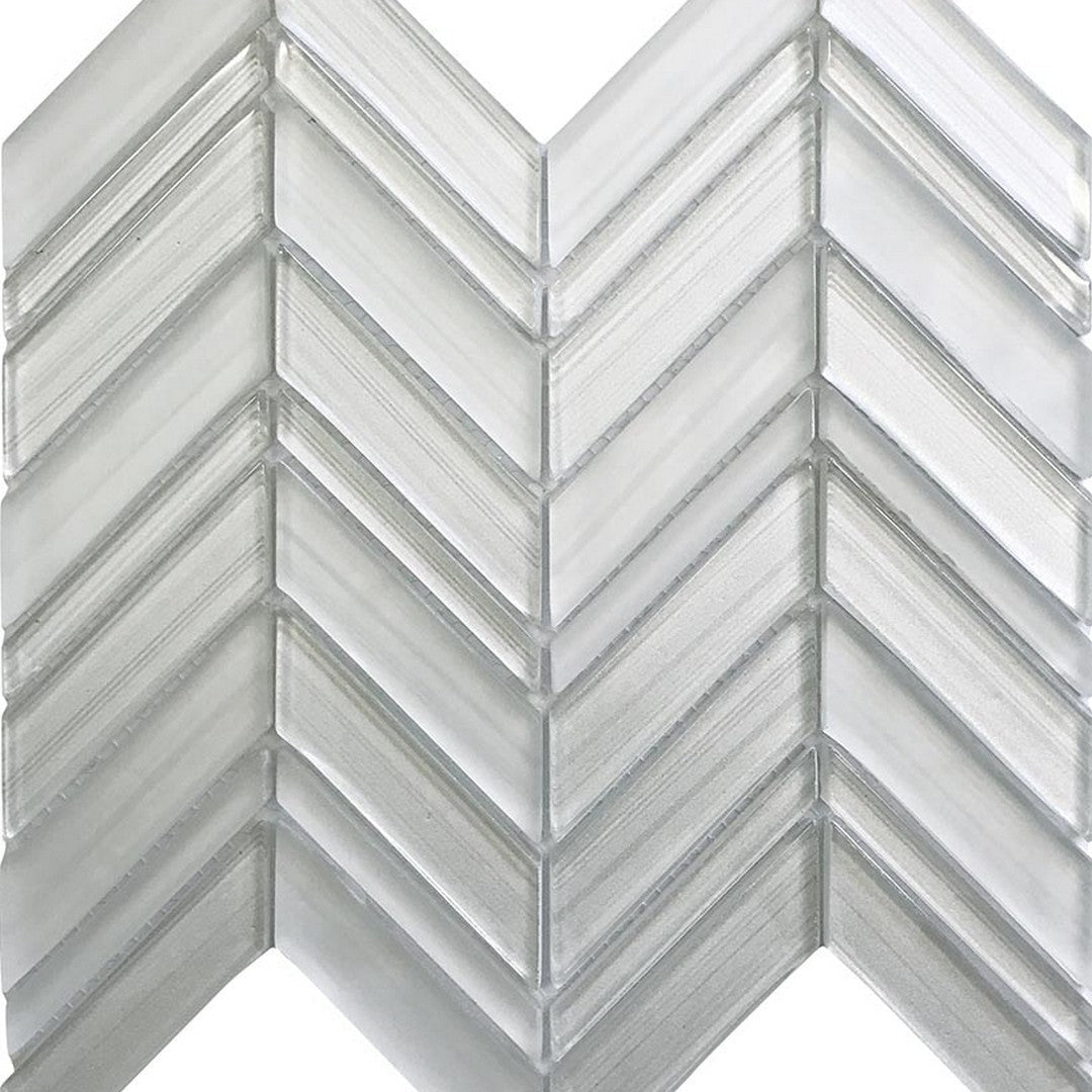 MiR Iceland 10.4" x 10.4" Chevron Glass Mosaic