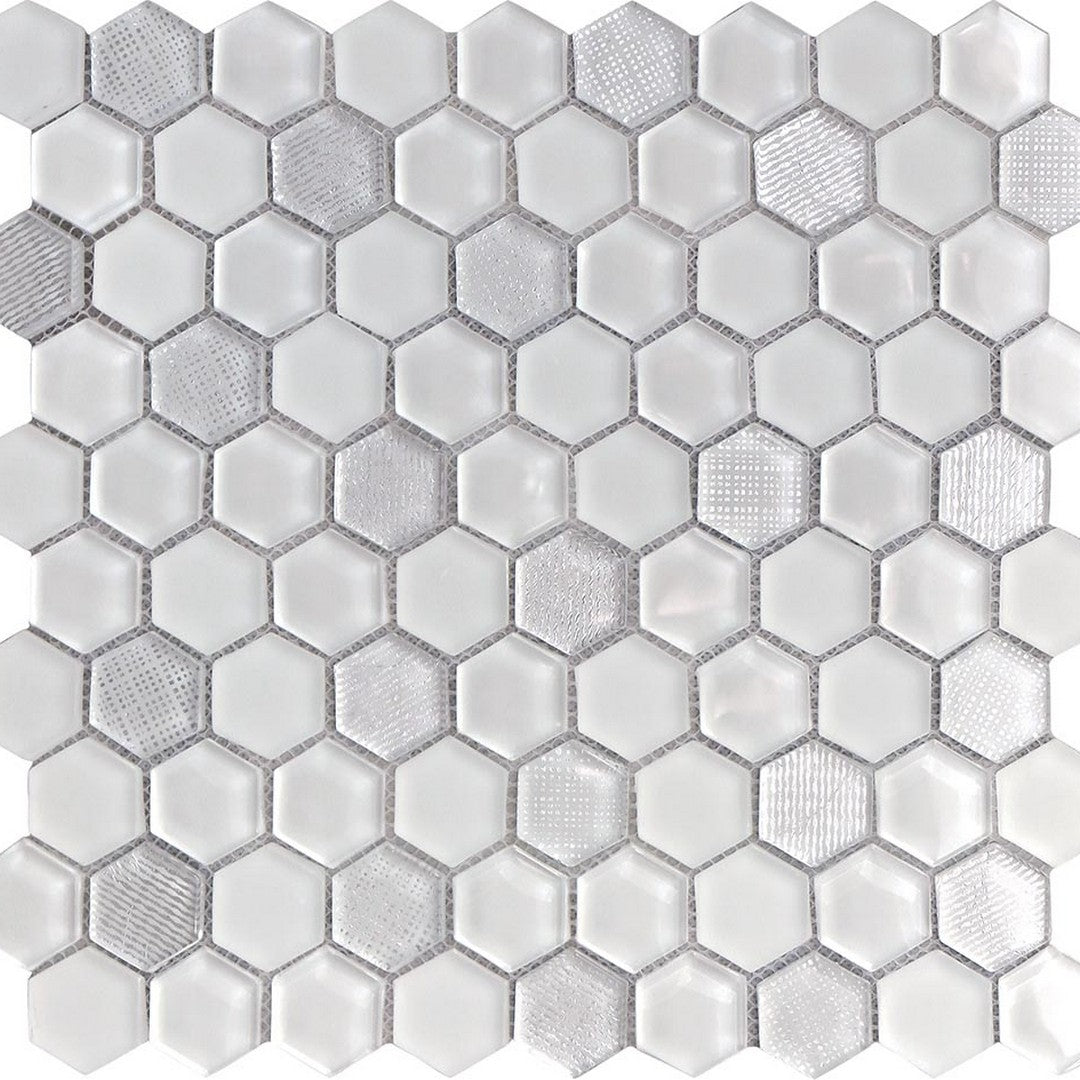 MiR Iceland 11.6" x 12" Glass 1.2" Hexagon Mosaic