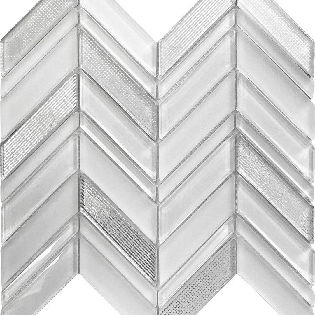 MiR Iceland 10.4" x 10.4" Chevron Glass Mosaic