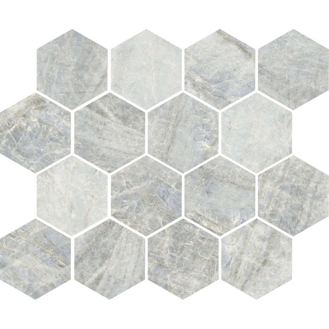 Tesoro Oyster 11" x 9.5" Rectified Matte 3" Hexagon Porcelain Mosaic