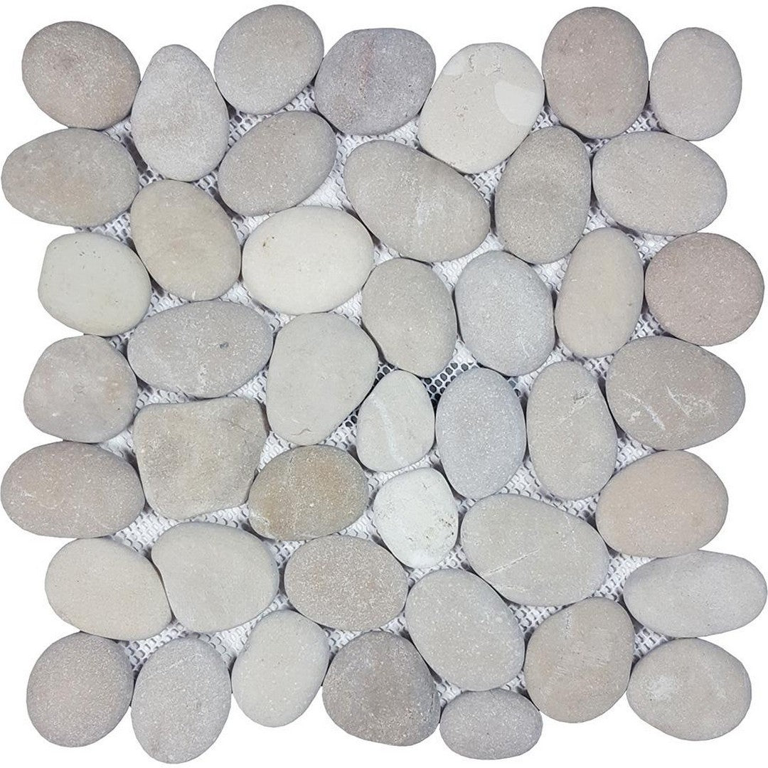 Tesoro Ocean Stones 11.25" x 10.75" Natural Stone Pebble Mosaic