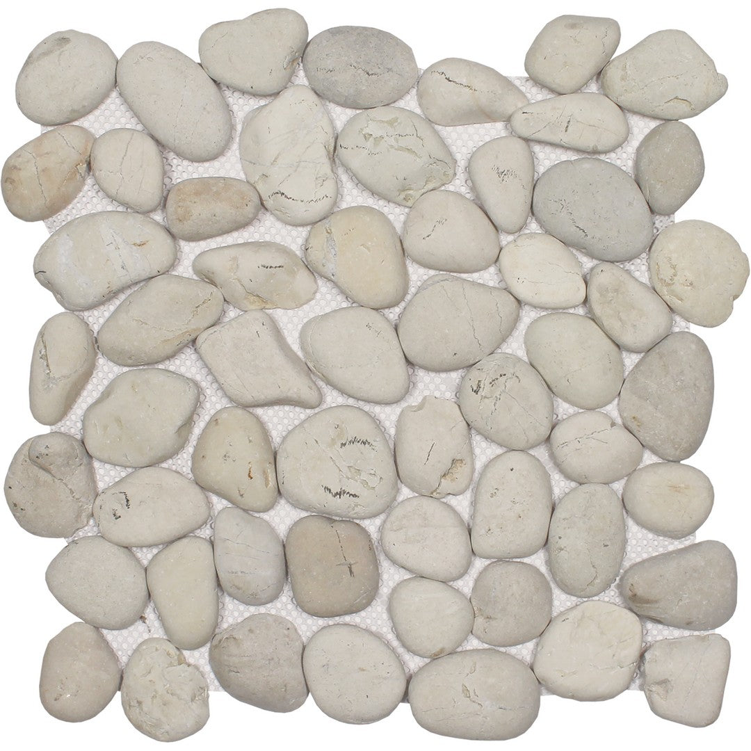 Tesoro Ocean Stones 11.25" x 10.75" Natural Stone Pebble Mosaic