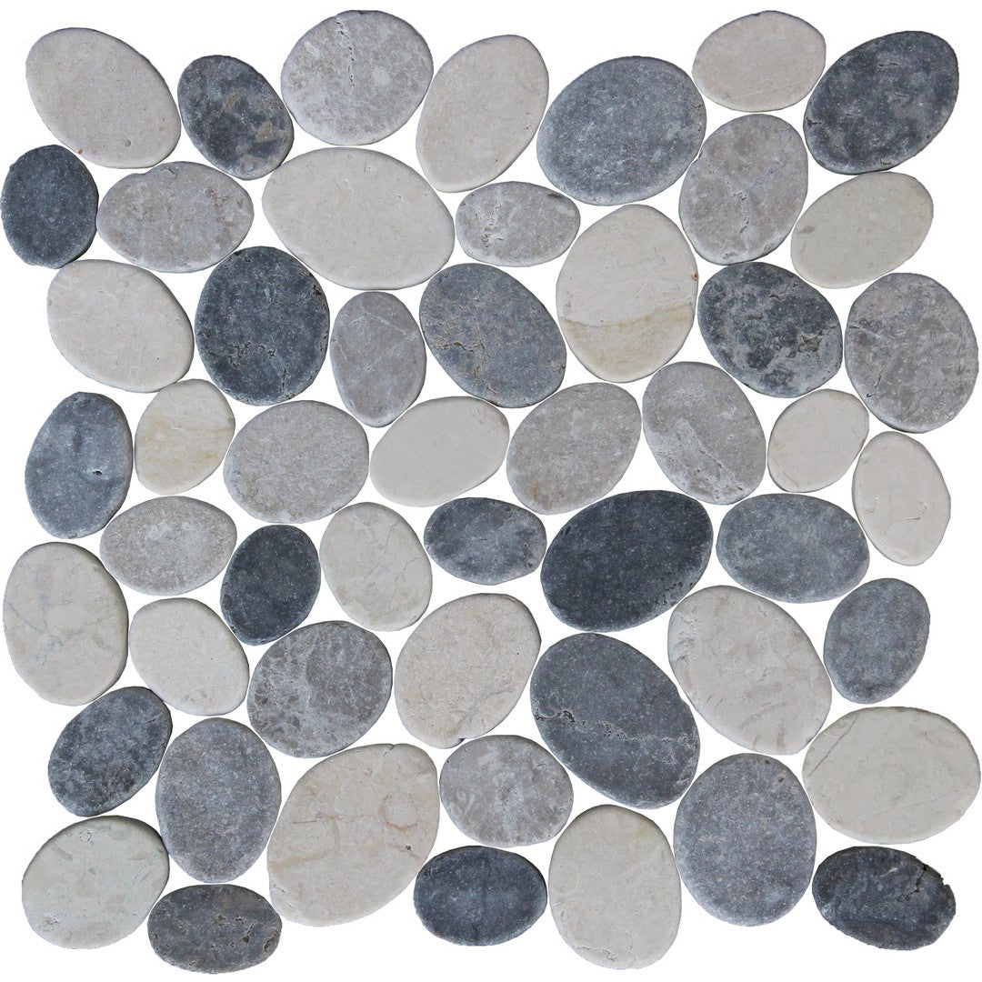 Tesoro Ocean Stones 11.25" x 11.25" Natural Stone Coin Mosaic