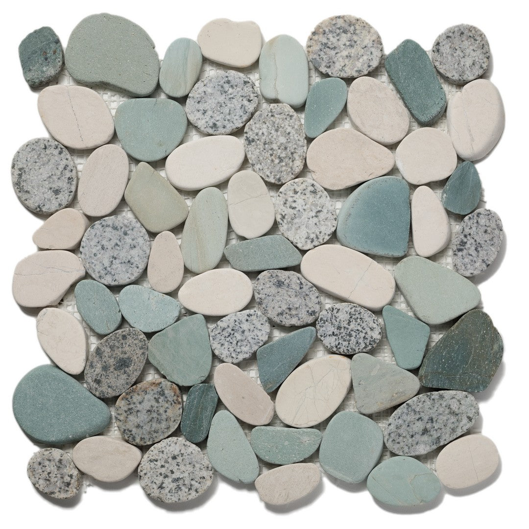 Tesoro Ocean Stones 11.25" x 11.25" Natural Stone Sliced Mosaic