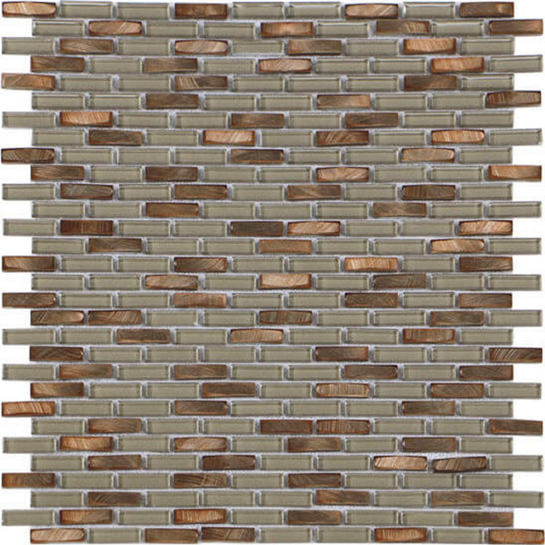Happy Floors Iridium 11.9" x 12" Mini Brick Mosaic
