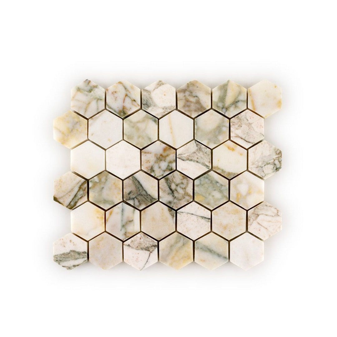 Jeffrey Court Marmo Viaggio 10.25" x 11.63" Honed 2" Hexagon Marble Mosaic