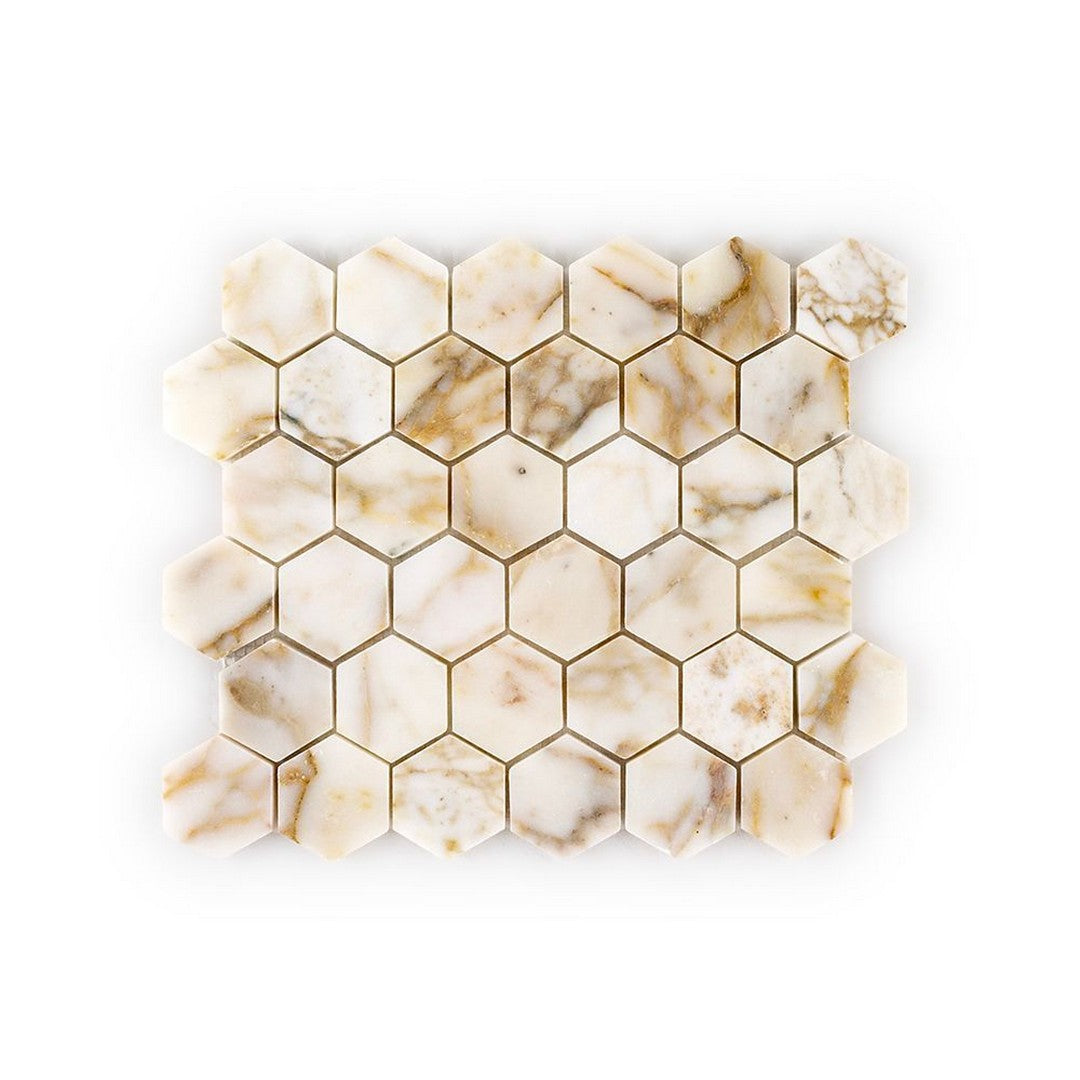 Jeffrey Court Marmo Viaggio 10.25" x 11.63" Honed 2" Hexagon Marble Mosaic