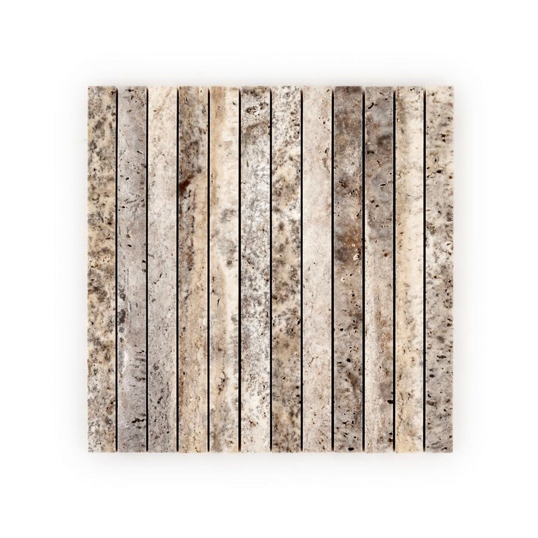 Jeffrey Court Marmo Viaggio 11.75" x 11.75" Honed Proper Pillar Travertine Mosaic