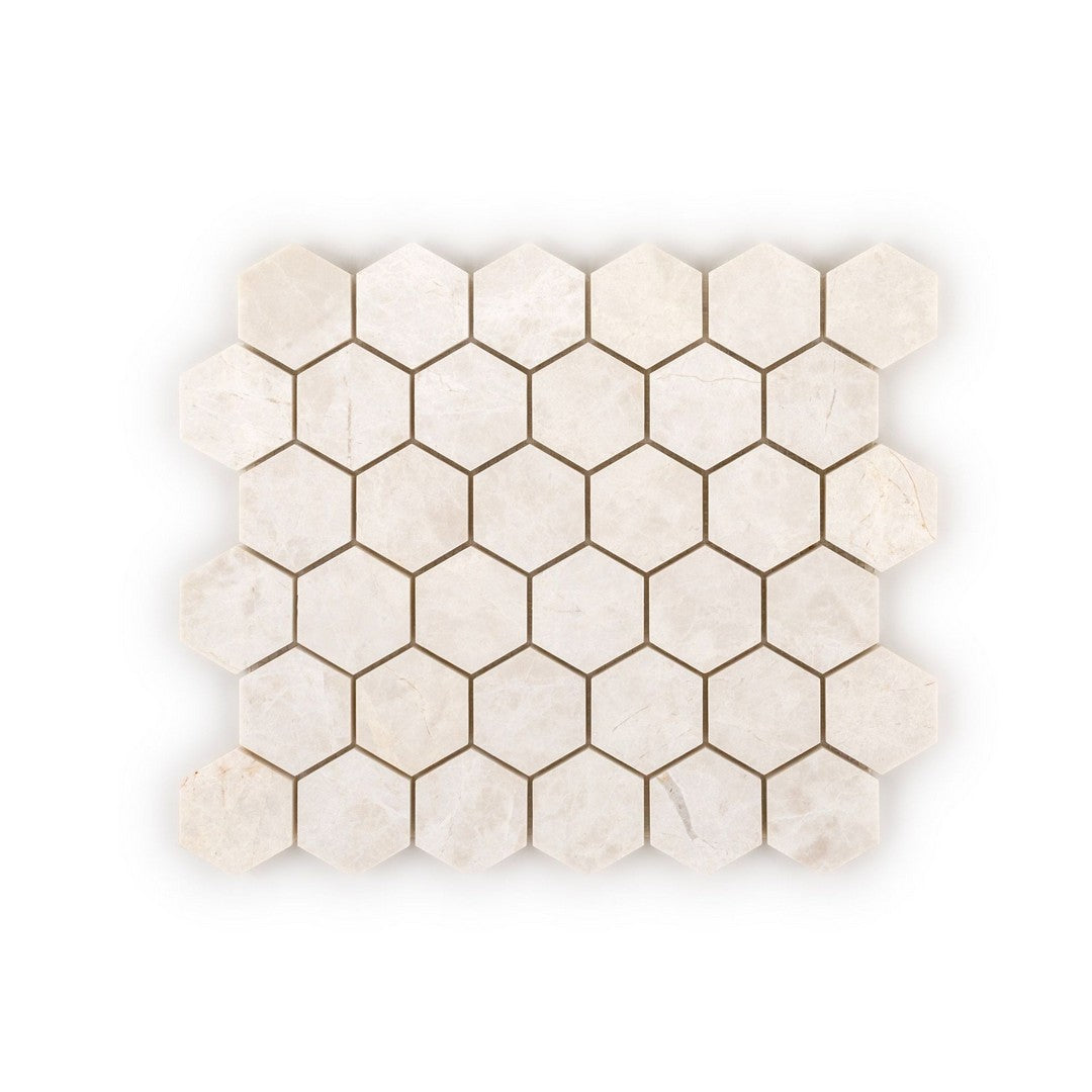 Jeffrey Court Marmo Viaggio 10.25" x 11.63" Honed 2" Hexagon Marble Mosaic