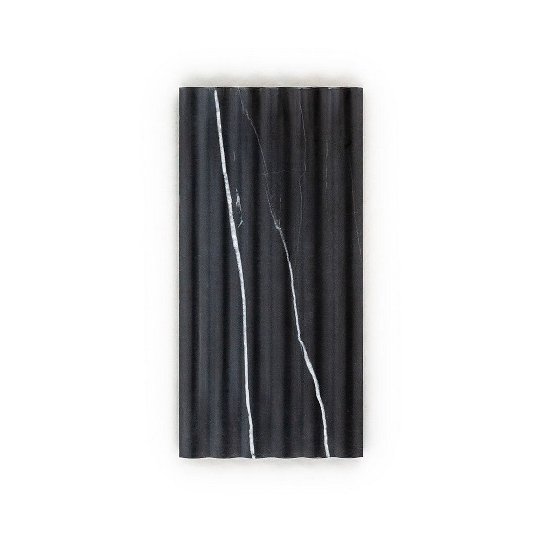 Jeffrey-Court-Marmo-Viaggio-6-x-12-Honed-Fluted-Marble-Tile-Nero-Marquina