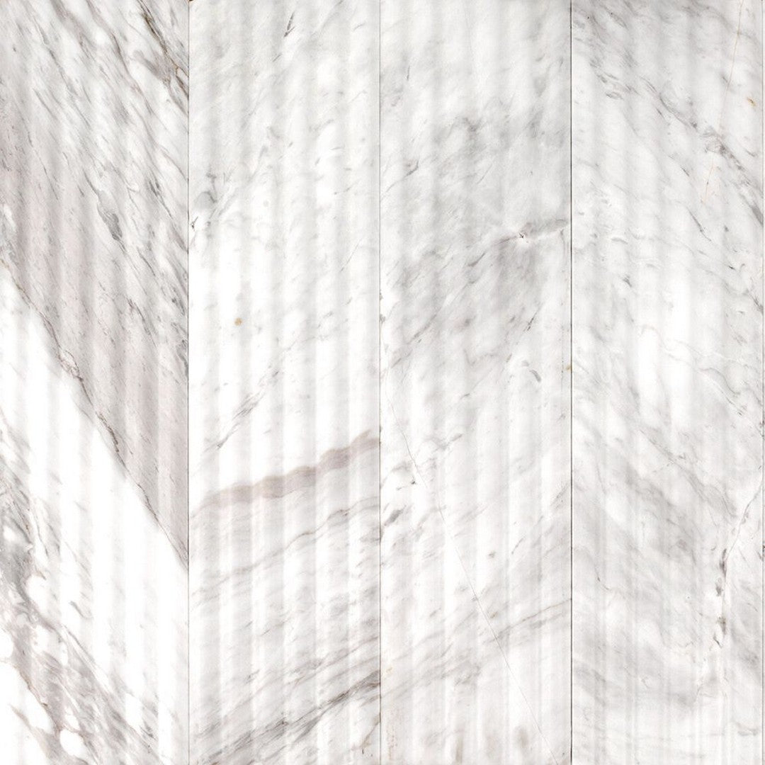 Jeffrey-Court-Marmo-Viaggio-6-x-24-Honed-Fluted-Marble-Tile-Volakas