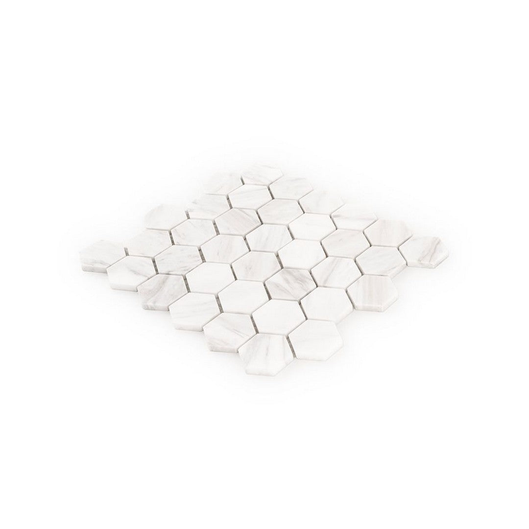 Jeffrey-Court-Marmo-Viaggio-9.38-x-10.75-Honed-2-Hexagon-Marble-Mosaic-Volakas