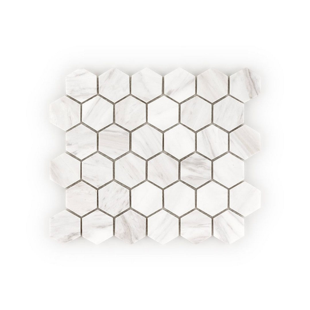 Jeffrey Court Marmo Viaggio 9.38" x 10.75" Honed 2" Hexagon Marble Mosaic