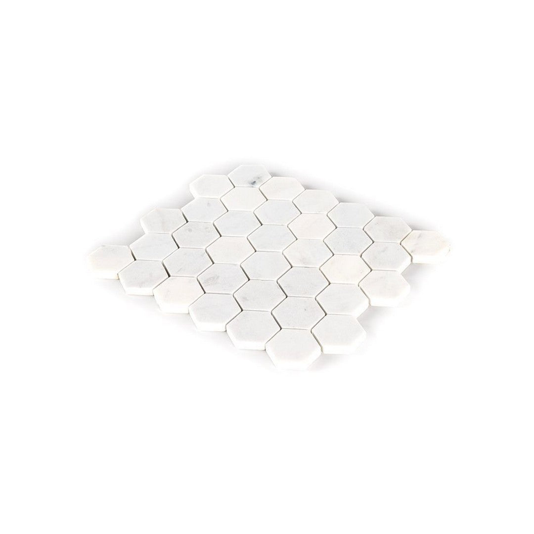 Jeffrey-Court-Marmo-Viaggio-9.38-x-10.75-Honed-2-Hexagon-Marble-Mosaic-Crystal-White