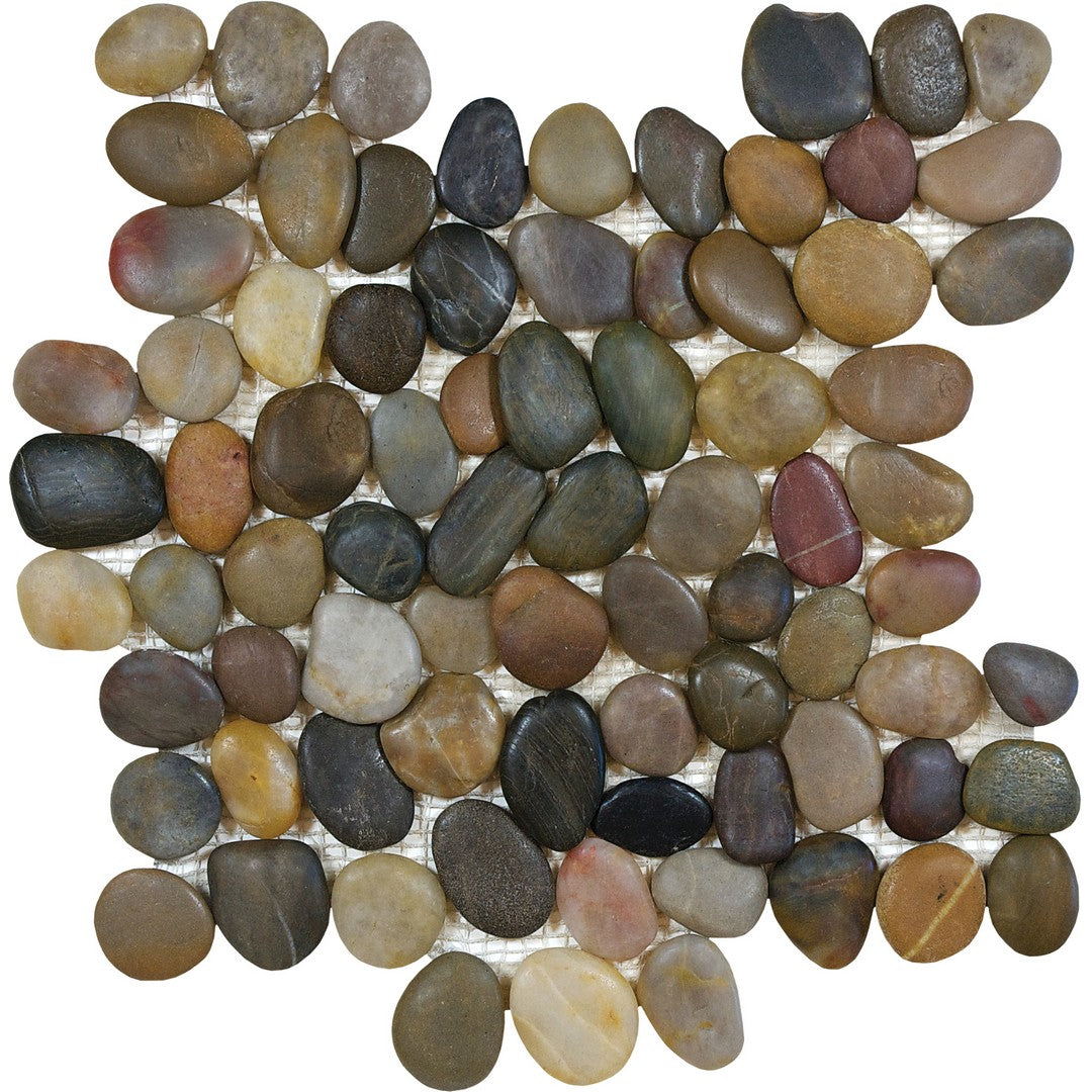 Tesoro Ocean Stones 12.25" x 11.5" Natural Stone Pebble Mosaic