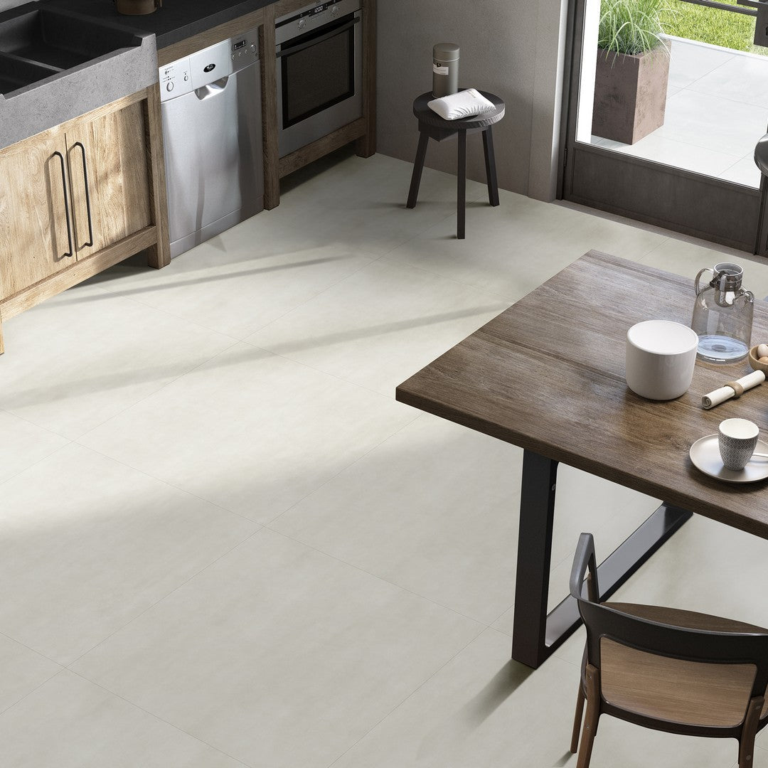 Kertiles-Cotton-48-x-48-Rectified-Matte-Porcelain-Tile-Ivory