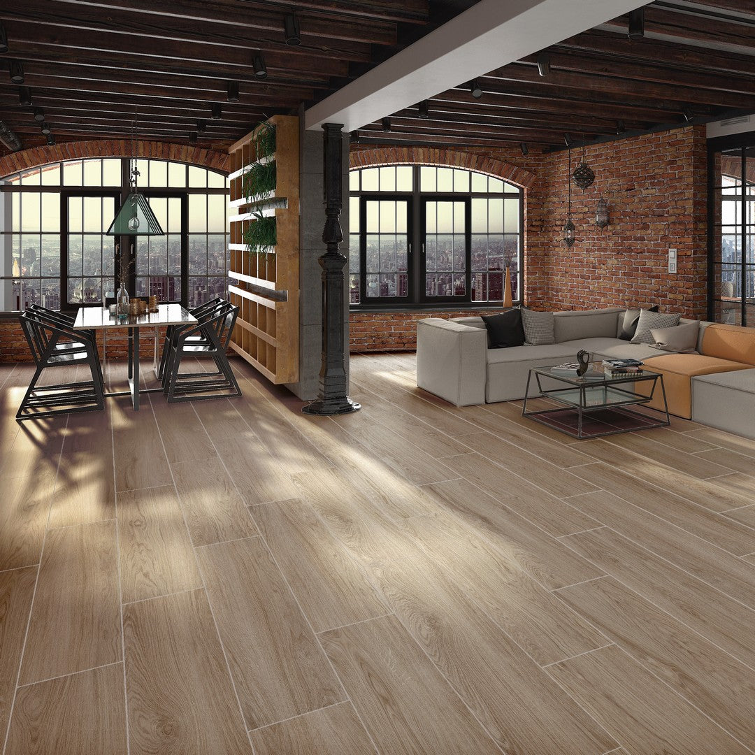 Tesoro-Ninsba-6-x-36-Pressed-Matte-Porcelain-Wood-Plank-Camel