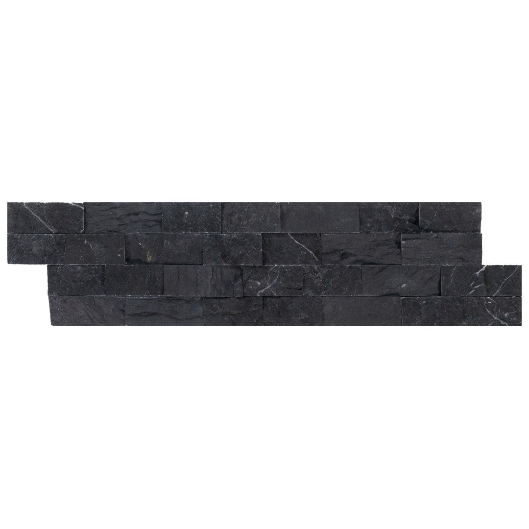 Keystone Black Marble 6" x 24" Natural Ledger Stone Mosaic