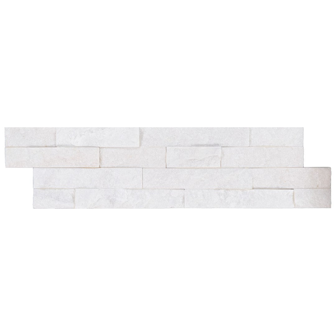 Keystone Glacier White 6" x 24" Natural Ledger Stone Mosaic