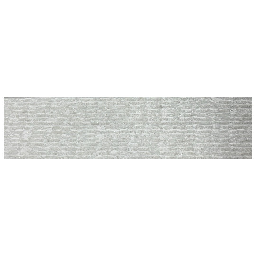 Keystone Snow White 6" x 24" Grooved Stone Mosaic