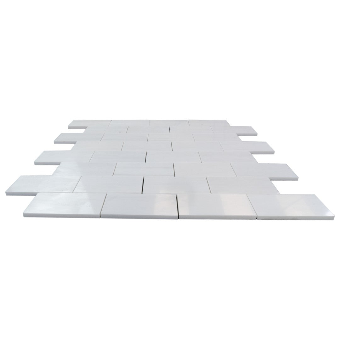 Keystone-Dolomite-12"-x-12"-Polished-Marble-Brick-3x6"-Mosaic-Bianco