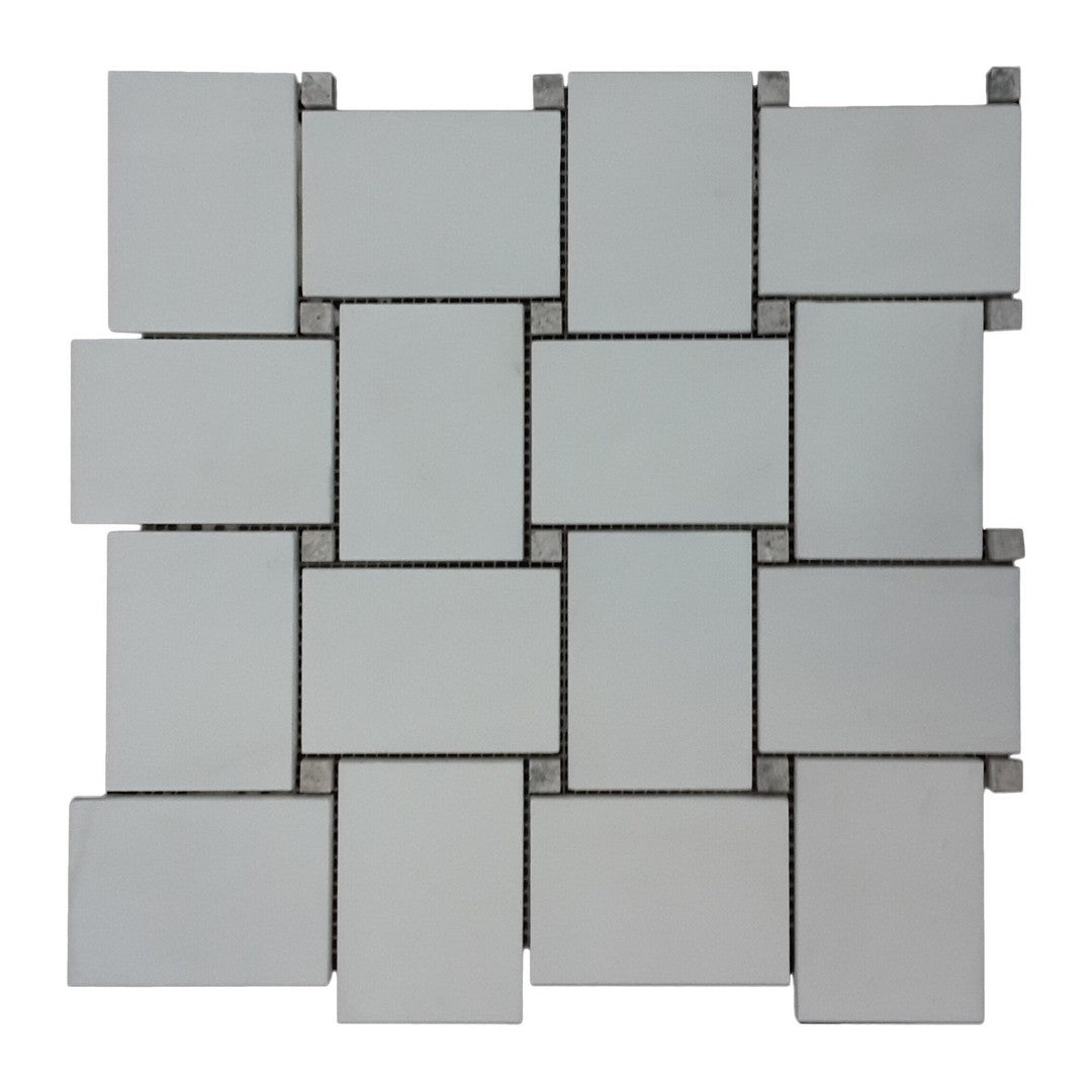 Keystone Dolomite 12" x 12" Natural Stone Basket Weave Dot Mosaic