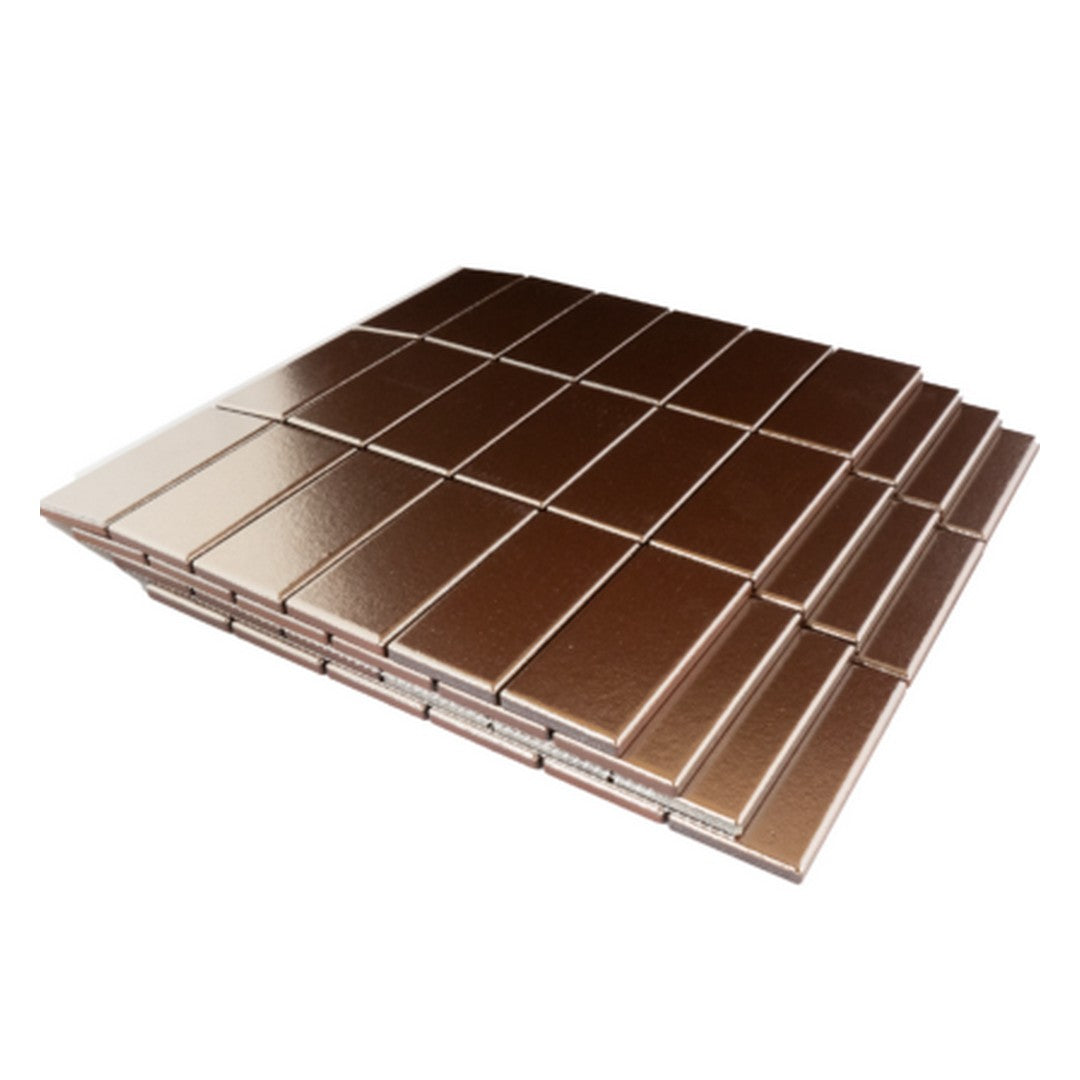 Keystone-Metallica-12"-x-12"-Polished-Porcelain-Wall-Mosaic-Bronze