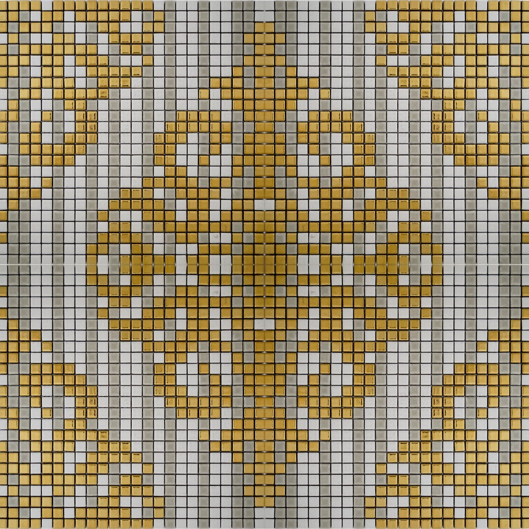 Keystone-Tessuti-12"-x-12"-Matte-Porcelain-Mosaic-Barocco