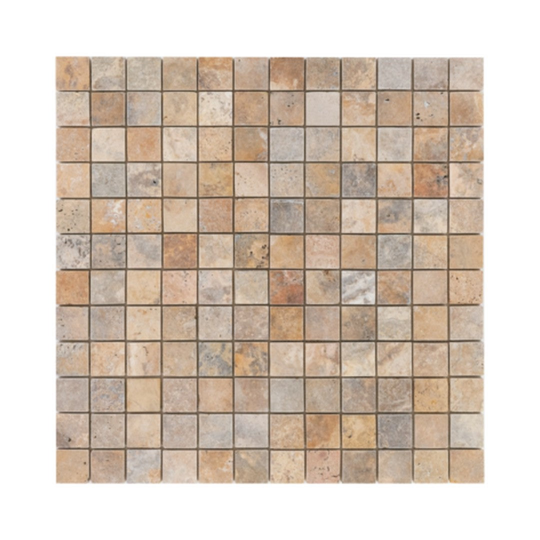 Keystone Escabesa 12" x 12" Tumbled Travertine 2" Mosaic