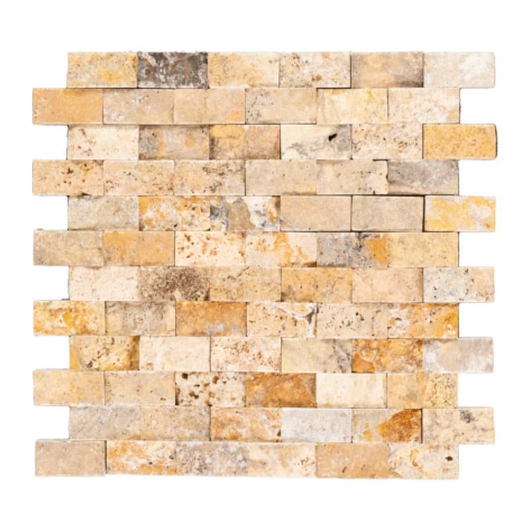 Keystone Escabesa 12" x 12" Split Face Natural Stone 1x2" Mosaic