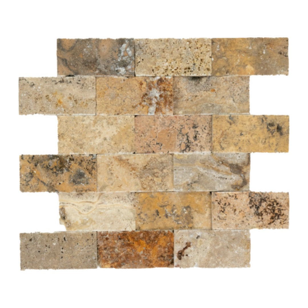 Keystone Escabesa 12" x 12" Split Face Natural Stone 2x4" Mosaic