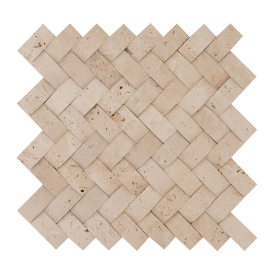 Keystone Extra Light 12" x 12" Honed Natural Stone Herringbone Mosaic