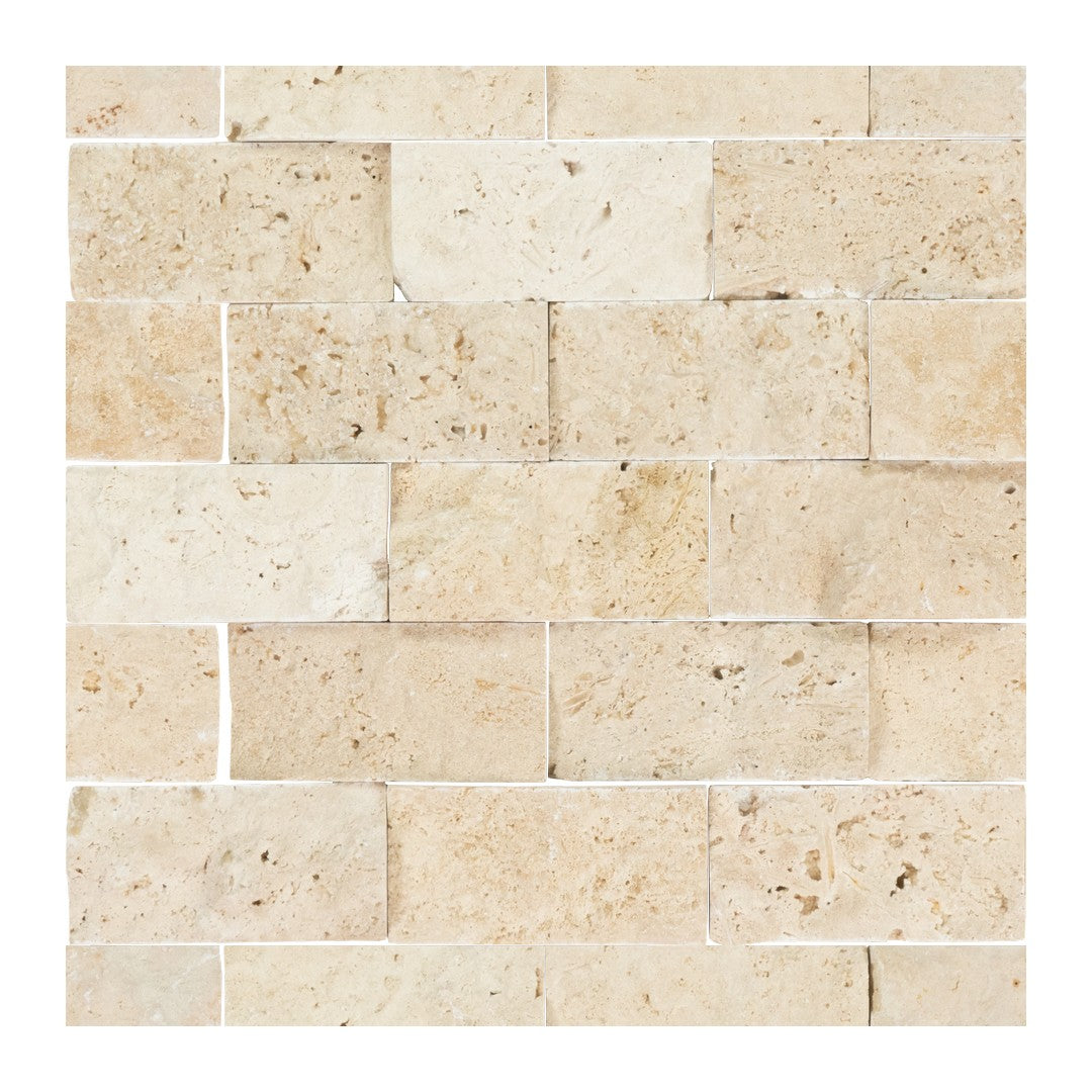 Keystone Extra Light 12" x 12" Split Face Natural Stone 2x4" Mosaic